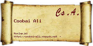 Csobai Ali névjegykártya